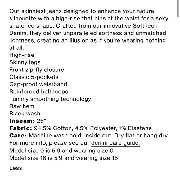 Good American, Good Waist Soft Tech Skinny Black Jeans Sz27 - Picture 7 of 7